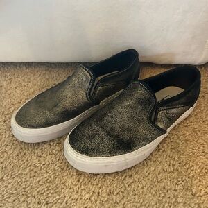 Vans Black and Gold Slip-On